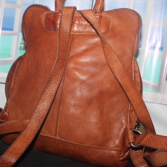 $711 VILENCA Holland Emilia Intrecciato Woven Distressed Leather Backpack Bag - Picture 4 of 6